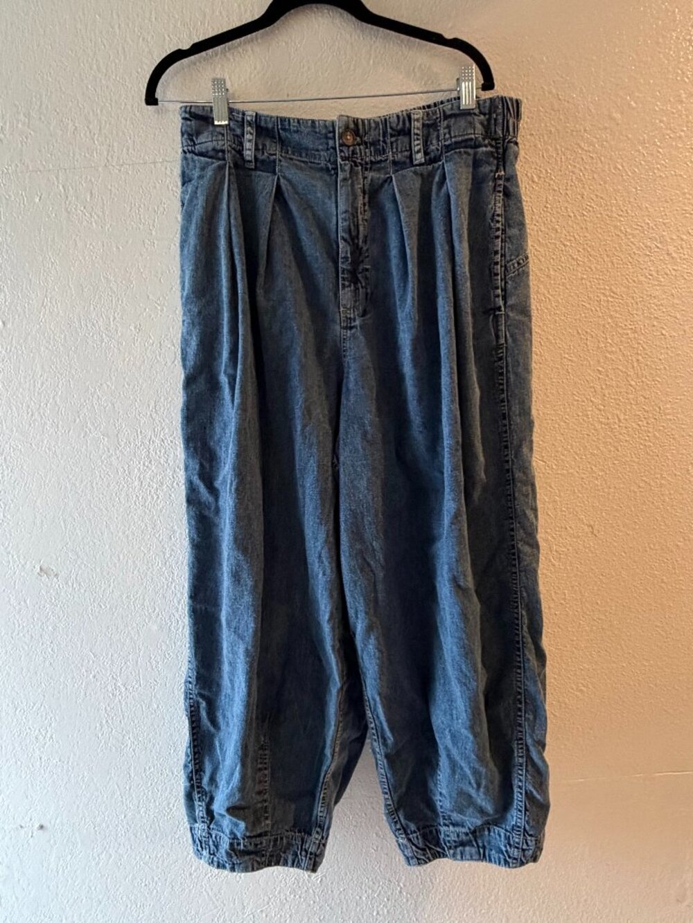 Free People We the Free Baggy Pull On Jean Pants, Size L - Picture 2 of 7